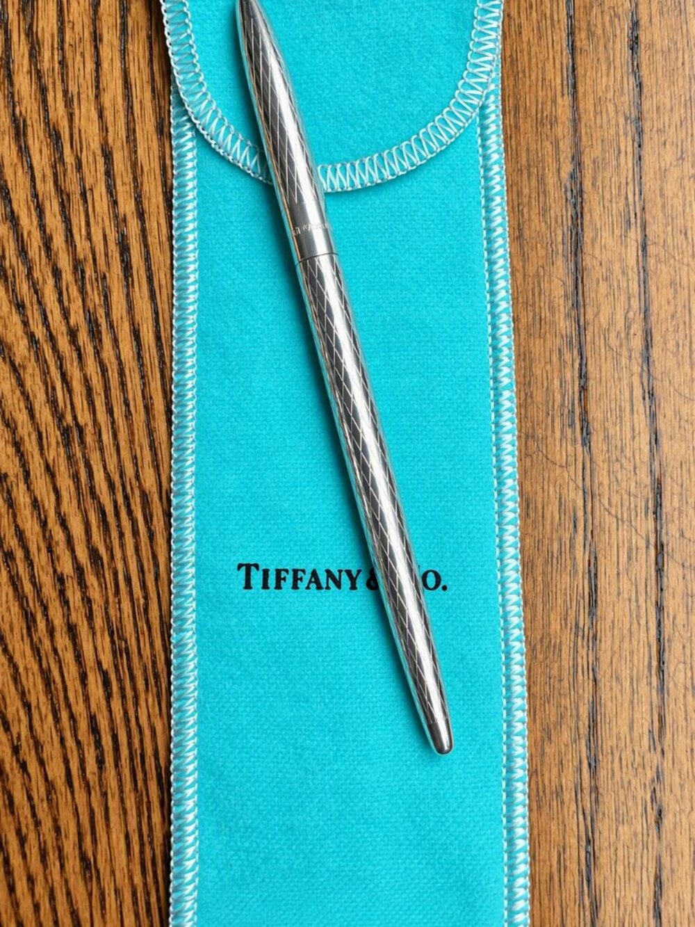 Tiffany & Co. Vintage Sterling Silver Diamond Cut Purse Pen New Ink Cartridge